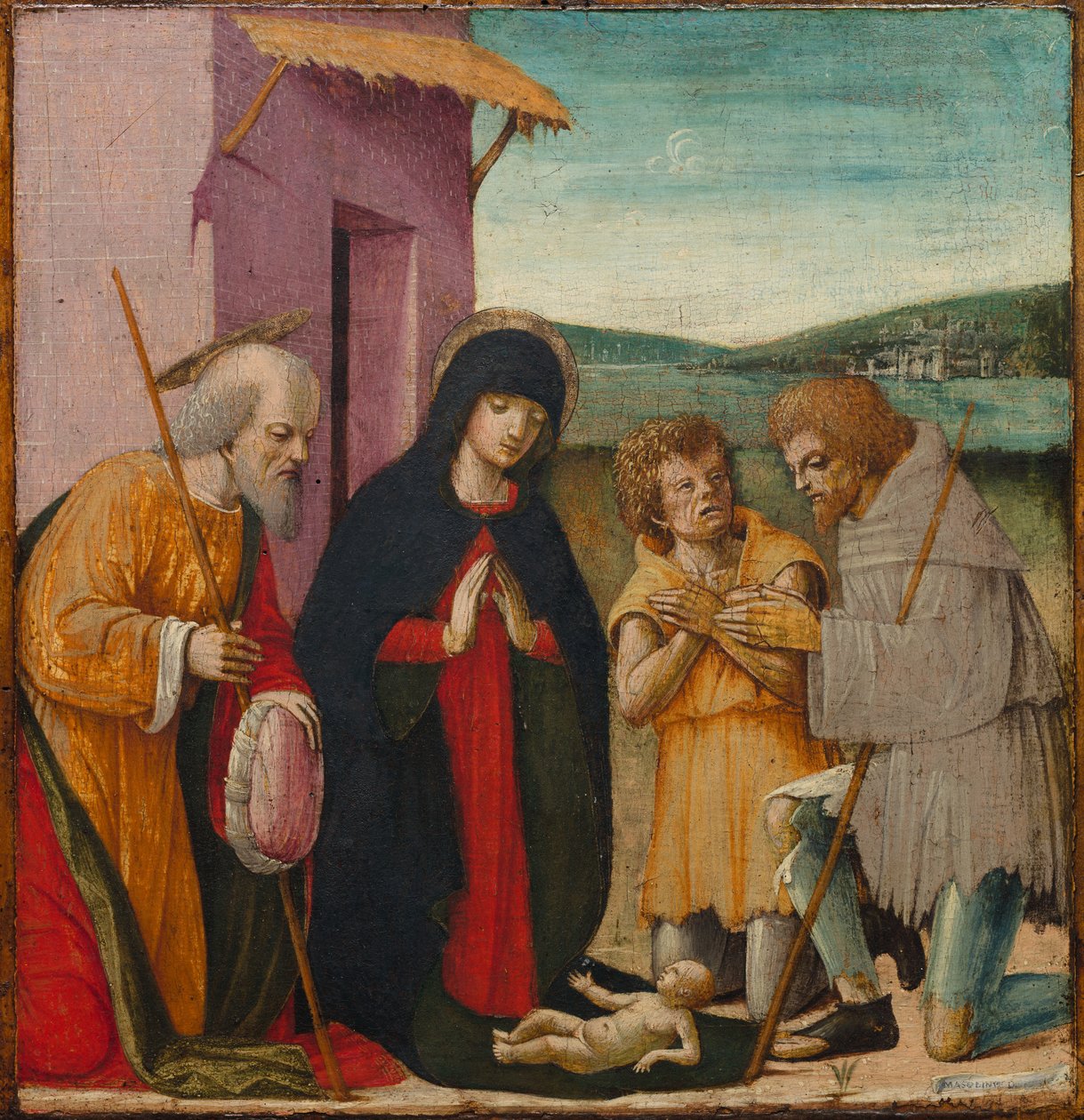 Tilbedelse av hyrdene, ca. 1480-1500. av Unbekannt