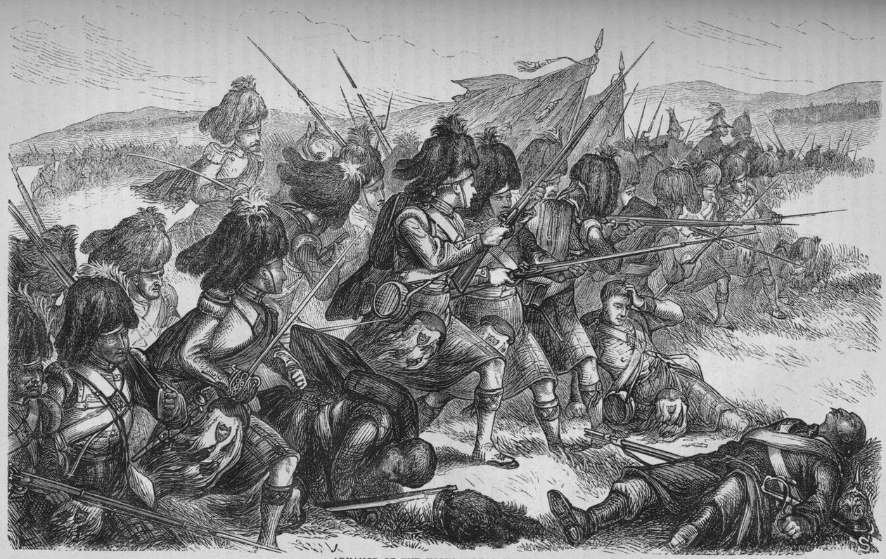 Advance of the Highlanders ved Alma, c1880 av Unbekannt