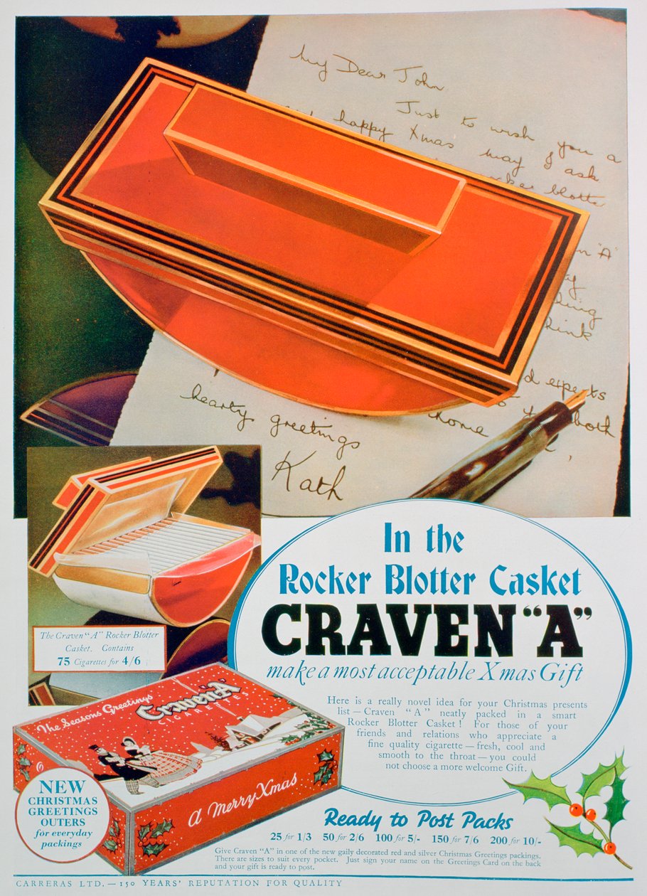 Annonse for Craven A-sigaretter, 1936 av Unbekannt