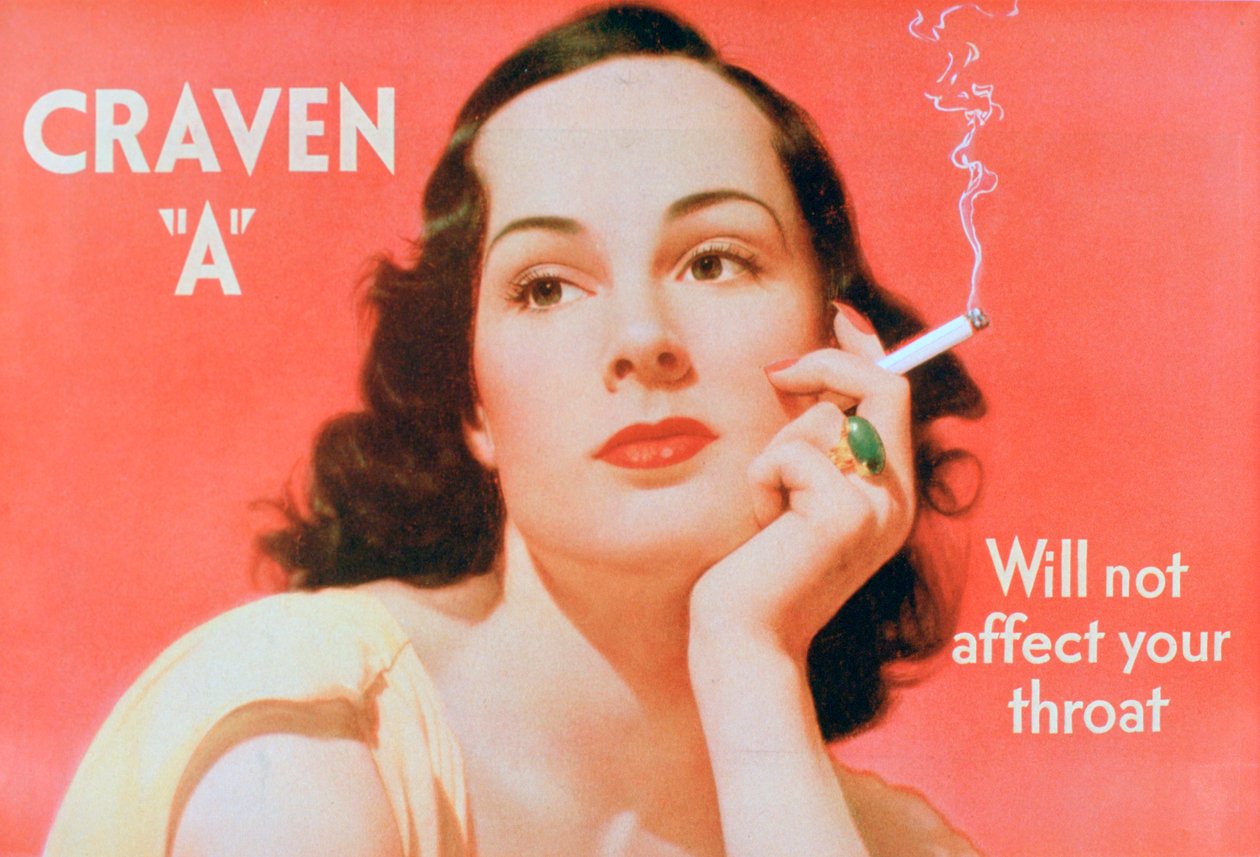 Annonse for Craven A-sigaretter, 1939 av Unbekannt