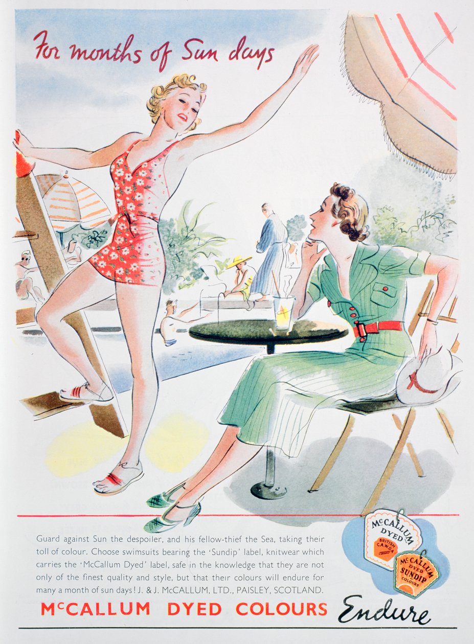 Annonse for McCallum-fargede farger, 1937 av Unbekannt