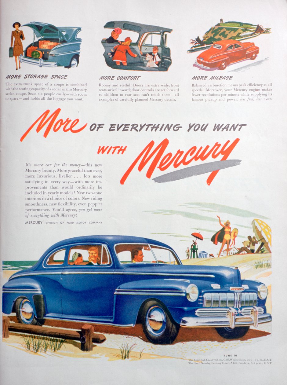 Annonse for Mercury-biler, 1946 av Unbekannt