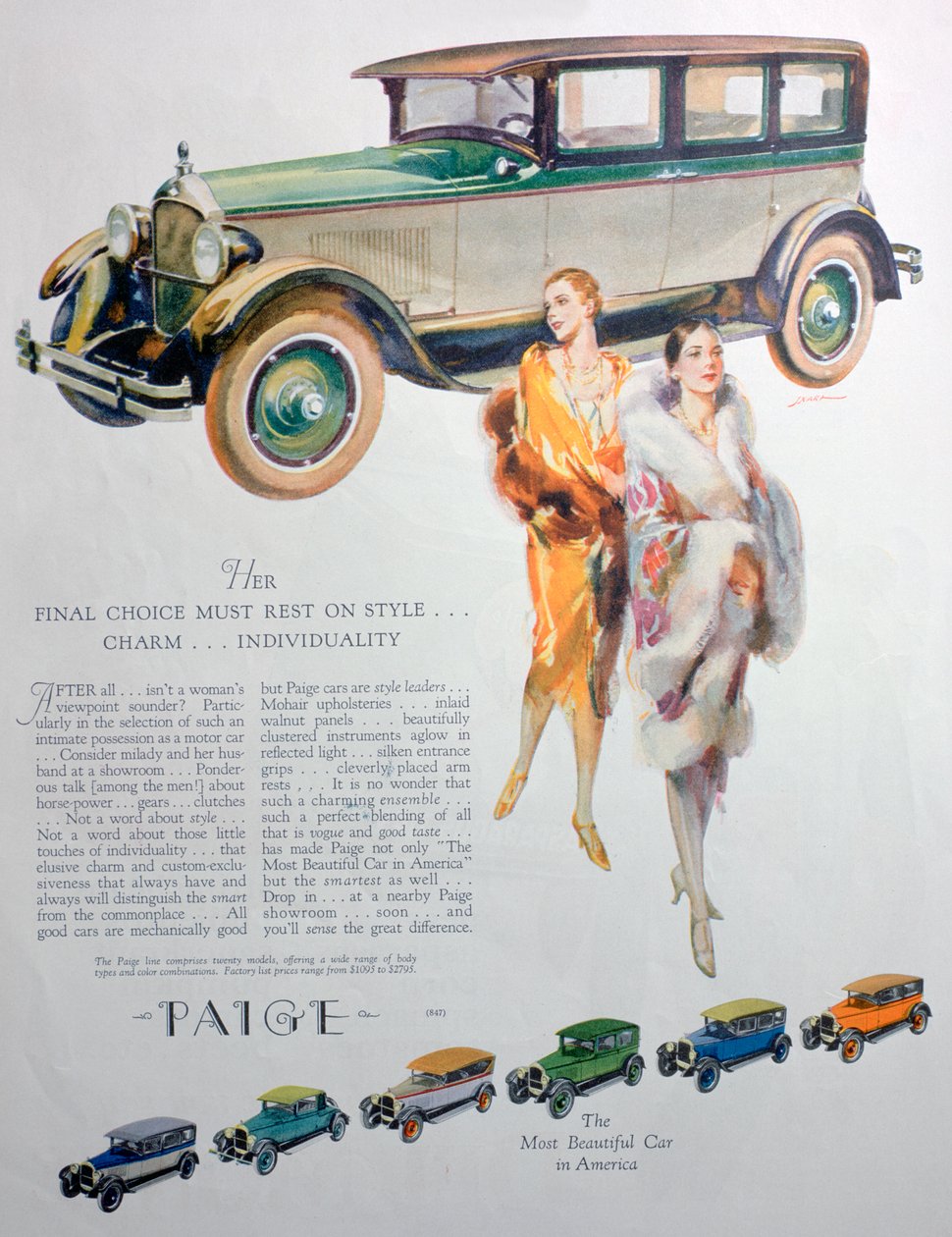 Annonse for Paige-biler, 1927 av Unbekannt