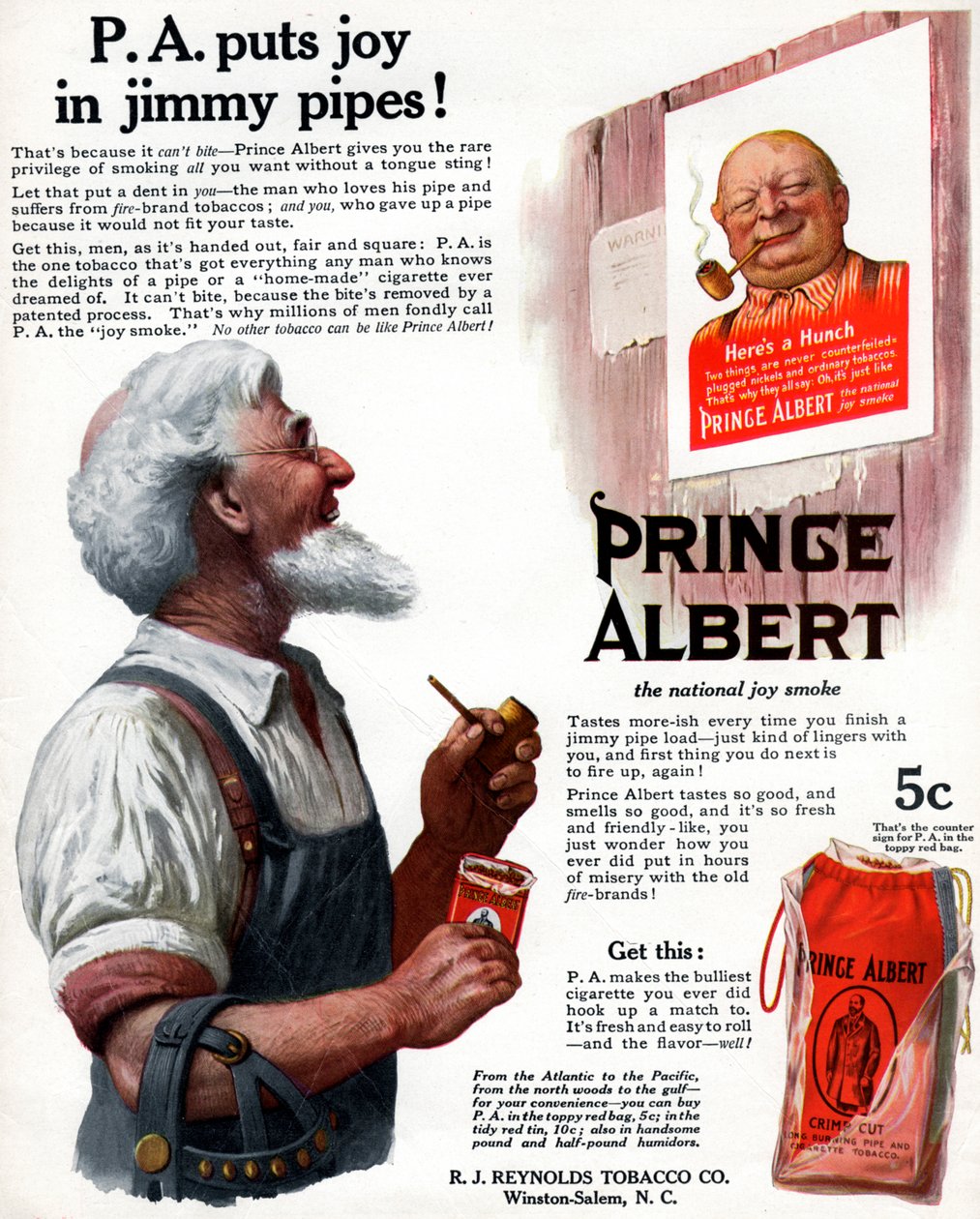 Annonse for Prince Albert pipetobakk, 1913 av Unbekannt