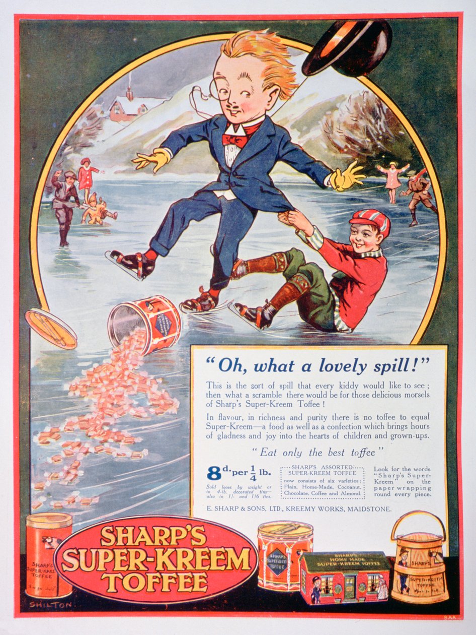 Annonse for Sharps Super-Kreem Toffee, 1923 av Unbekannt