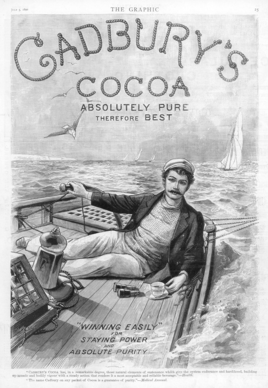 Annonse for Cadburys Cocoa, 1890. av Unbekannt