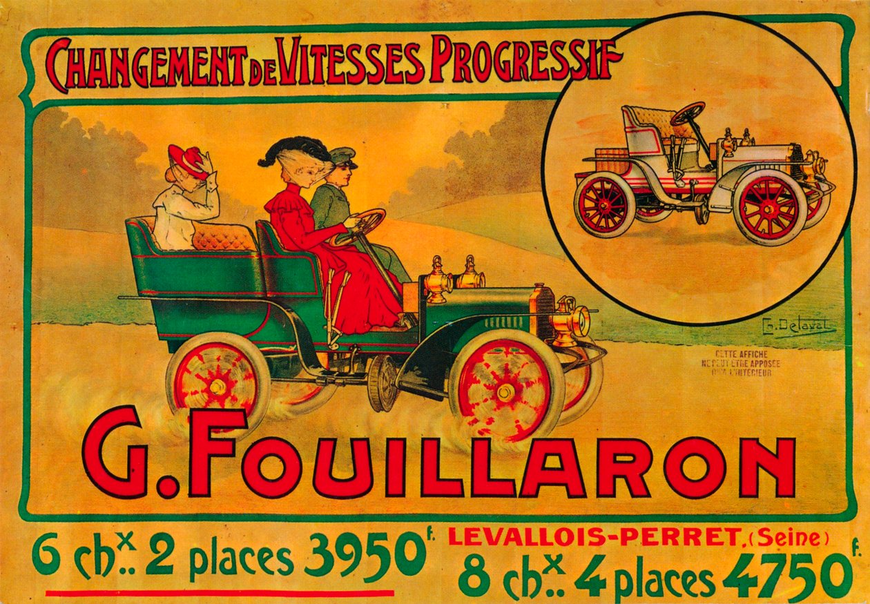 Annonse for Fouillaron-biler, c1900-tallet av Unbekannt