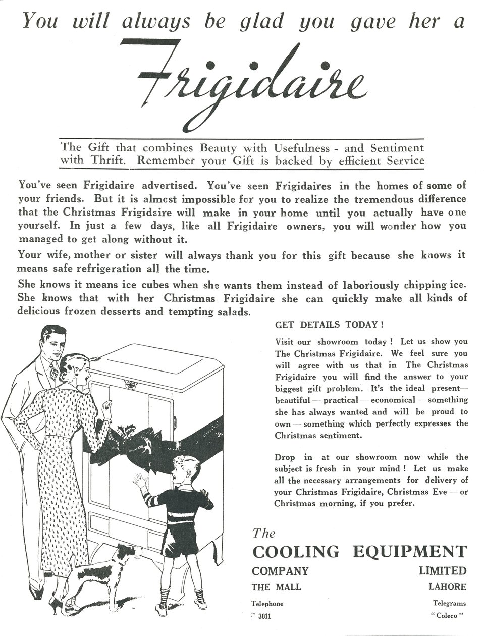 Annonse for Frigidaire-kjøleskap, 1936. av Unbekannt