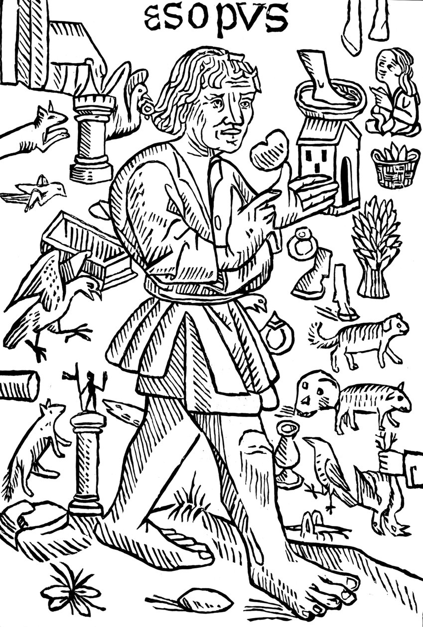 Aesop, gresk fabulist, c1480 av Unbekannt