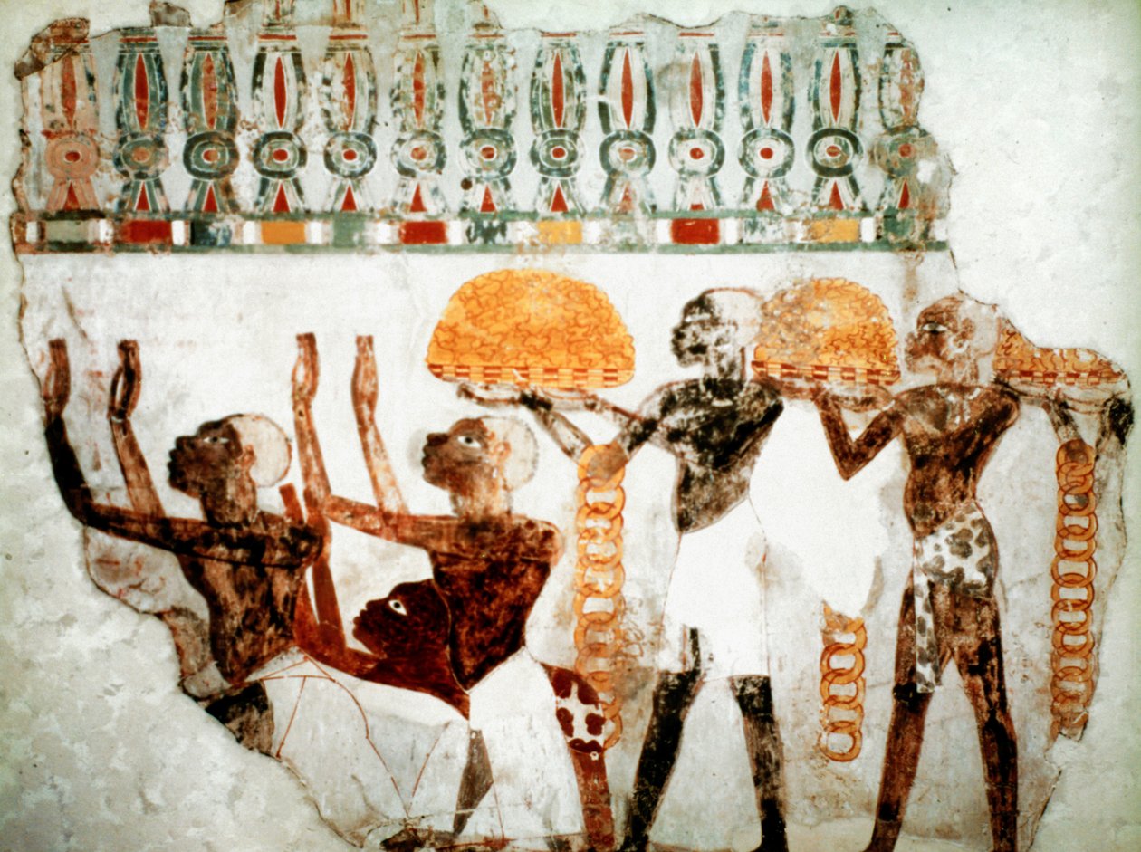 Afrikanere som bærer gull, c1400 f.Kr av Unbekannt