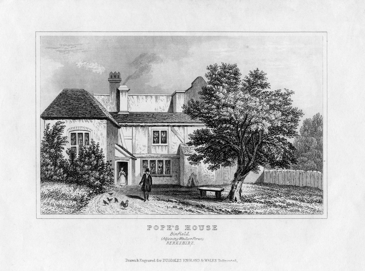 Alexander Popes House, Binfield, Berkshire, midten av 1800-tallet av Unbekannt
