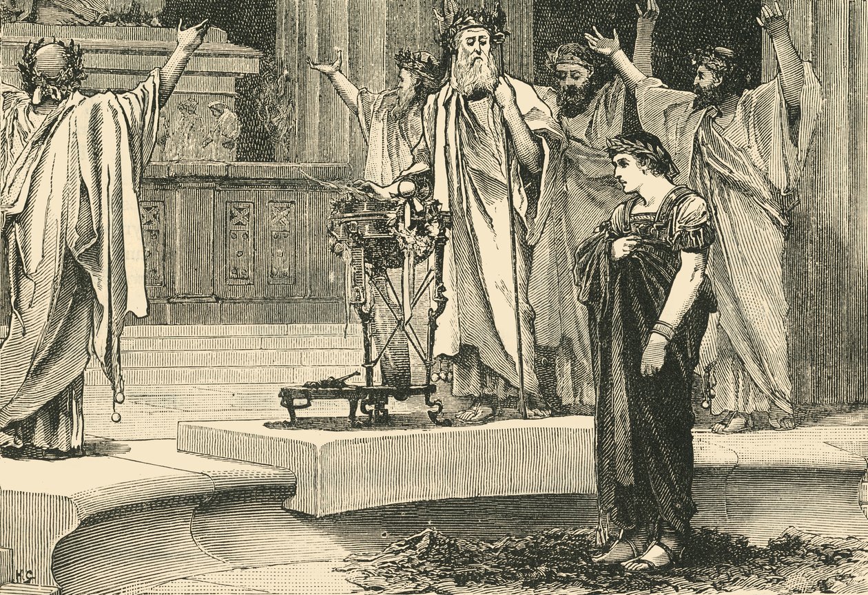 Alexander ved Temple of Jupiter Ammon, 1890. av Unbekannt