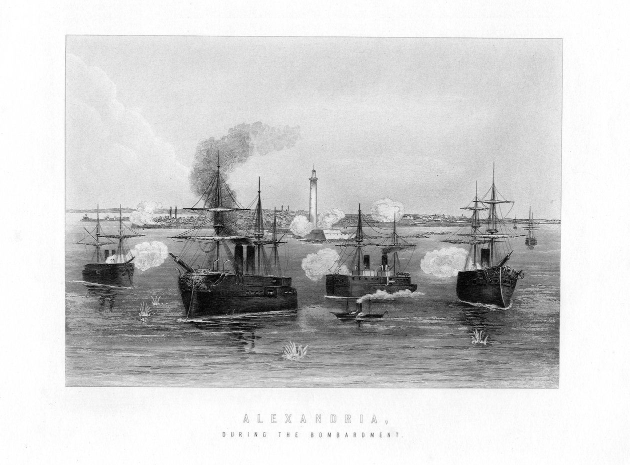 Alexandria, under bombardementet, 1882, 1800-tallet av Unbekannt