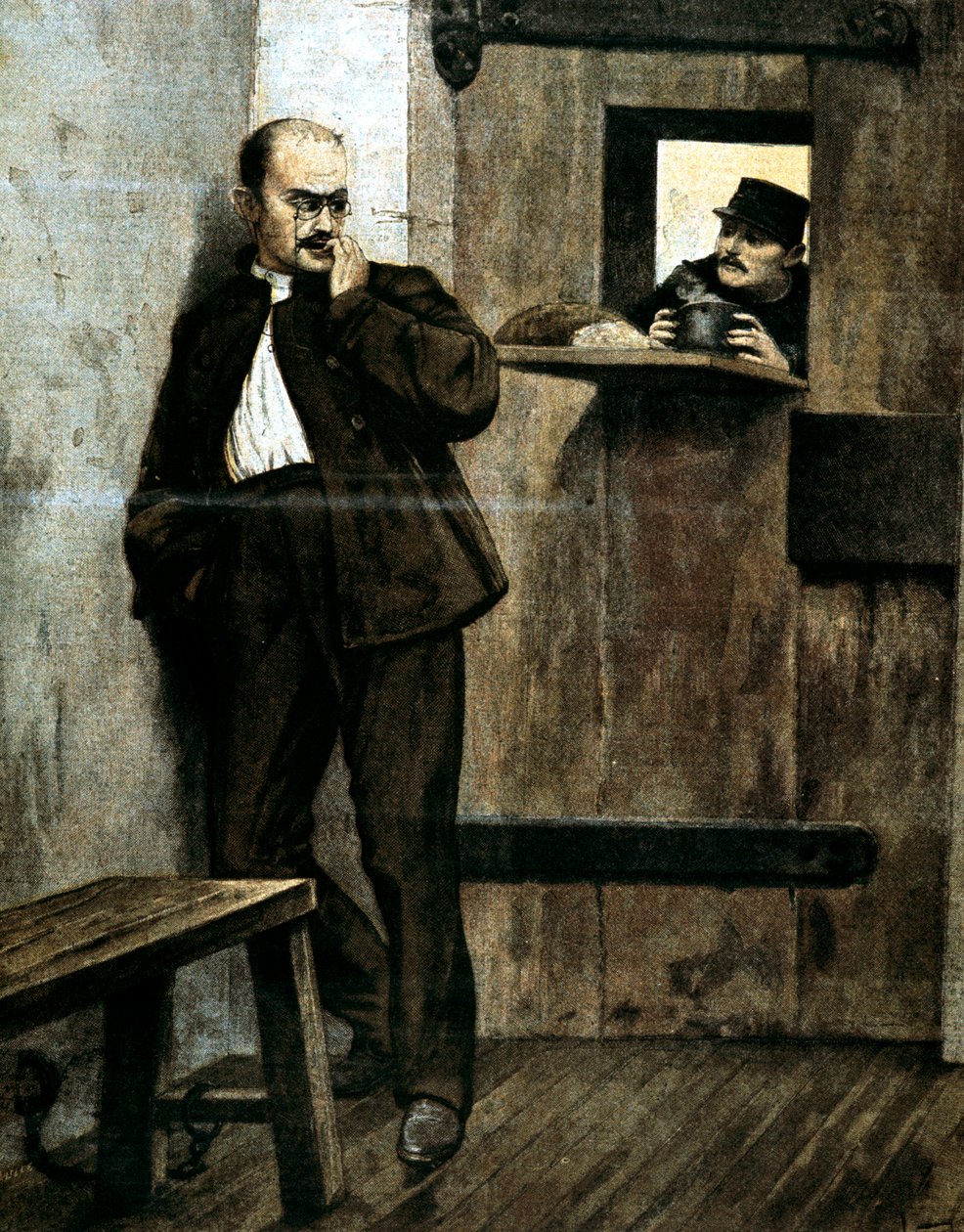 Alfred Dreyfus i fengsel, 1895 av Unbekannt