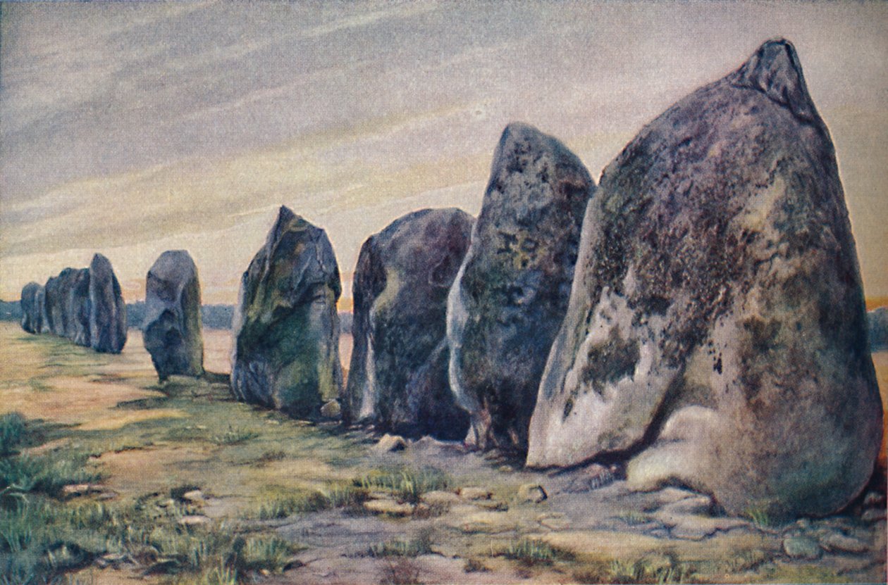 Alinements nær Carnac, Bretagne, Frankrike, c1920 av Unbekannt