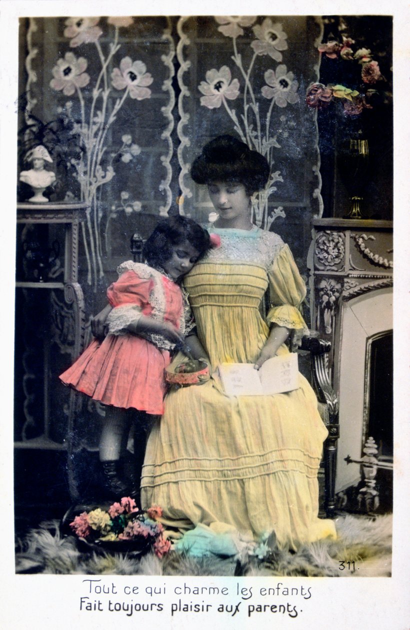 Alt som sjarmerer barna.., Fransk postkort, c1900 av Unbekannt