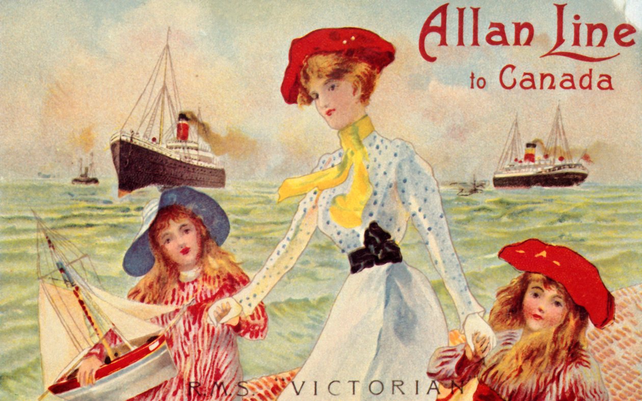 Allan Line til Canada, R.M.S. Viktoriansk, ca 1910. av Unbekannt