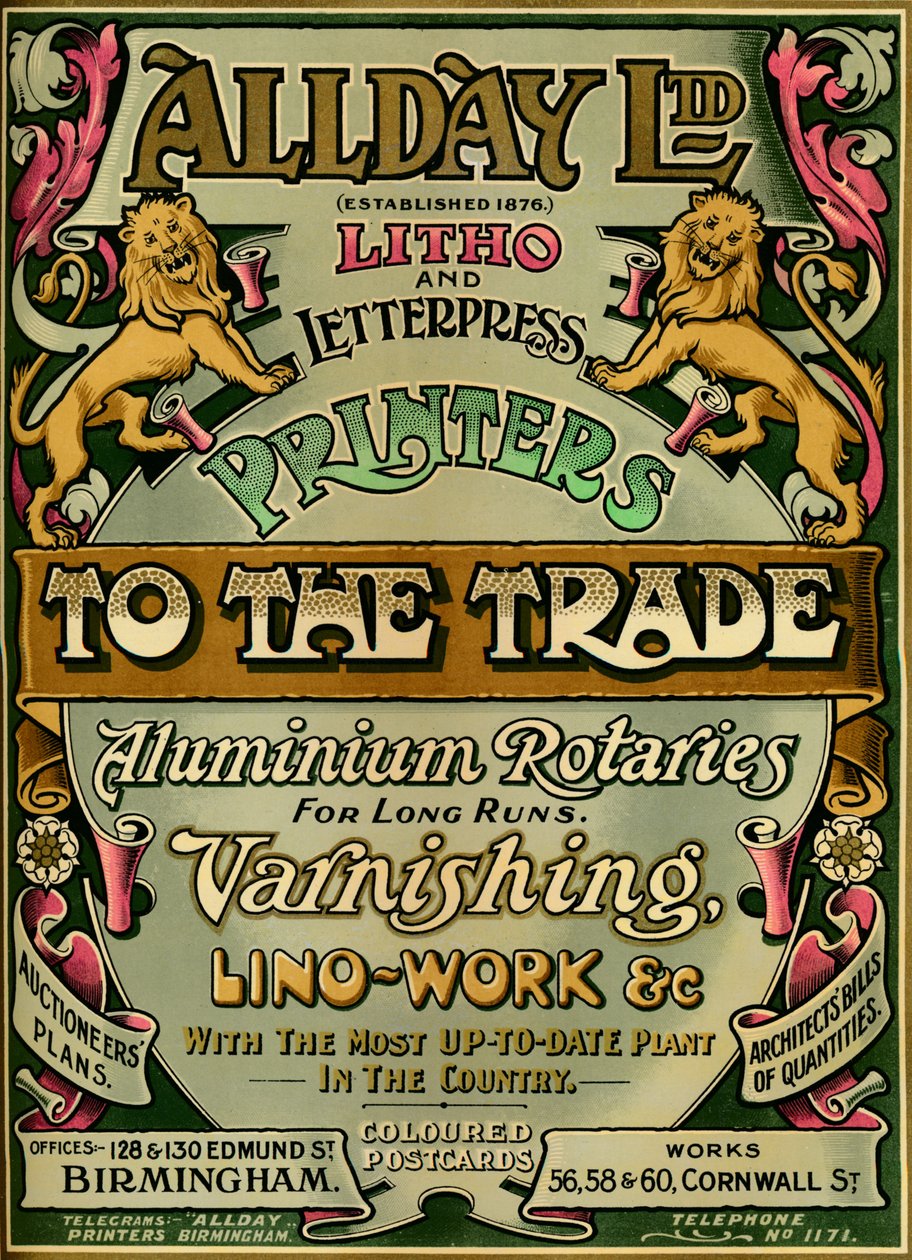 Allday Ltd - annonse, 1907 av Unbekannt