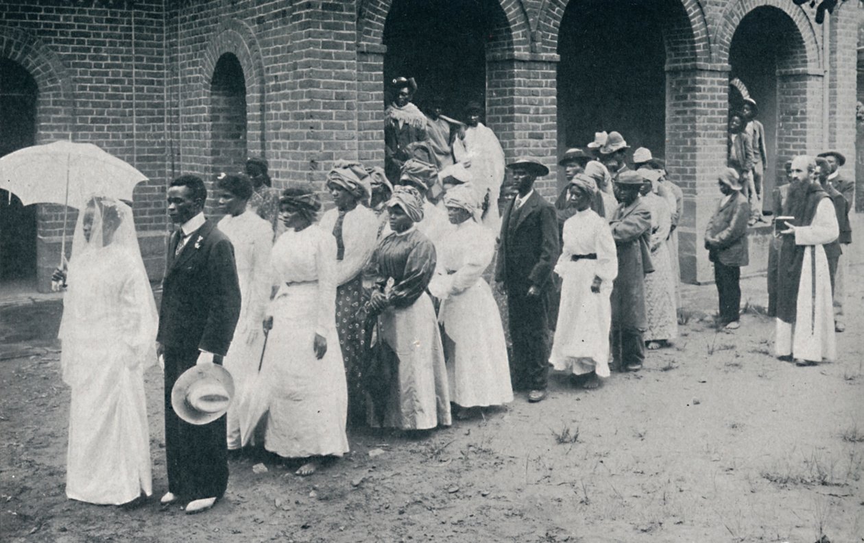 En afrikansk kristen bryllupsprosesjon, 1912 av Unbekannt