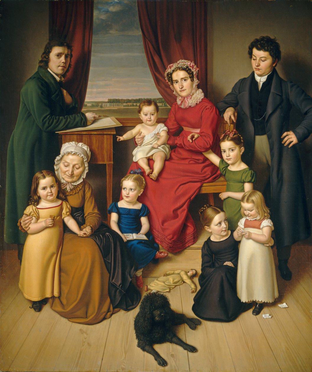En kunstner og hans familie, ca. 1830. av Unbekannt