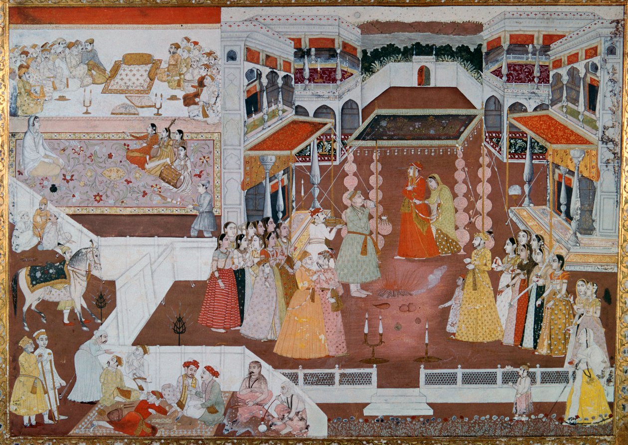 Et indisk ekteskapsmaleri fra Lucknow, 1700-tallet av Unbekannt