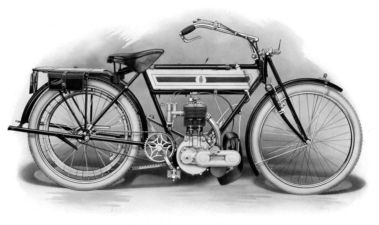 En tidlig Triumph-motorsykkel, 1911-1912 av Unbekannt