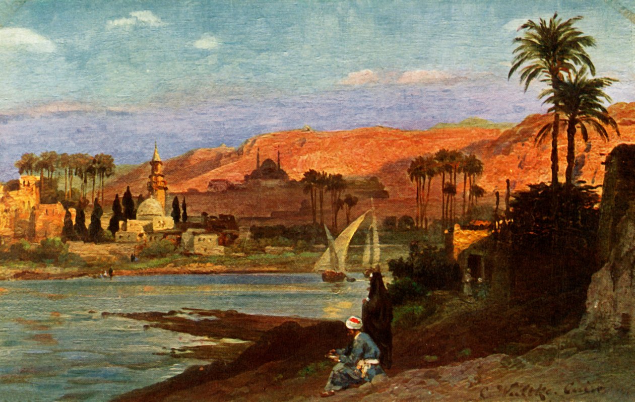 En kveld i Giza, c1918-c1939. av Unbekannt