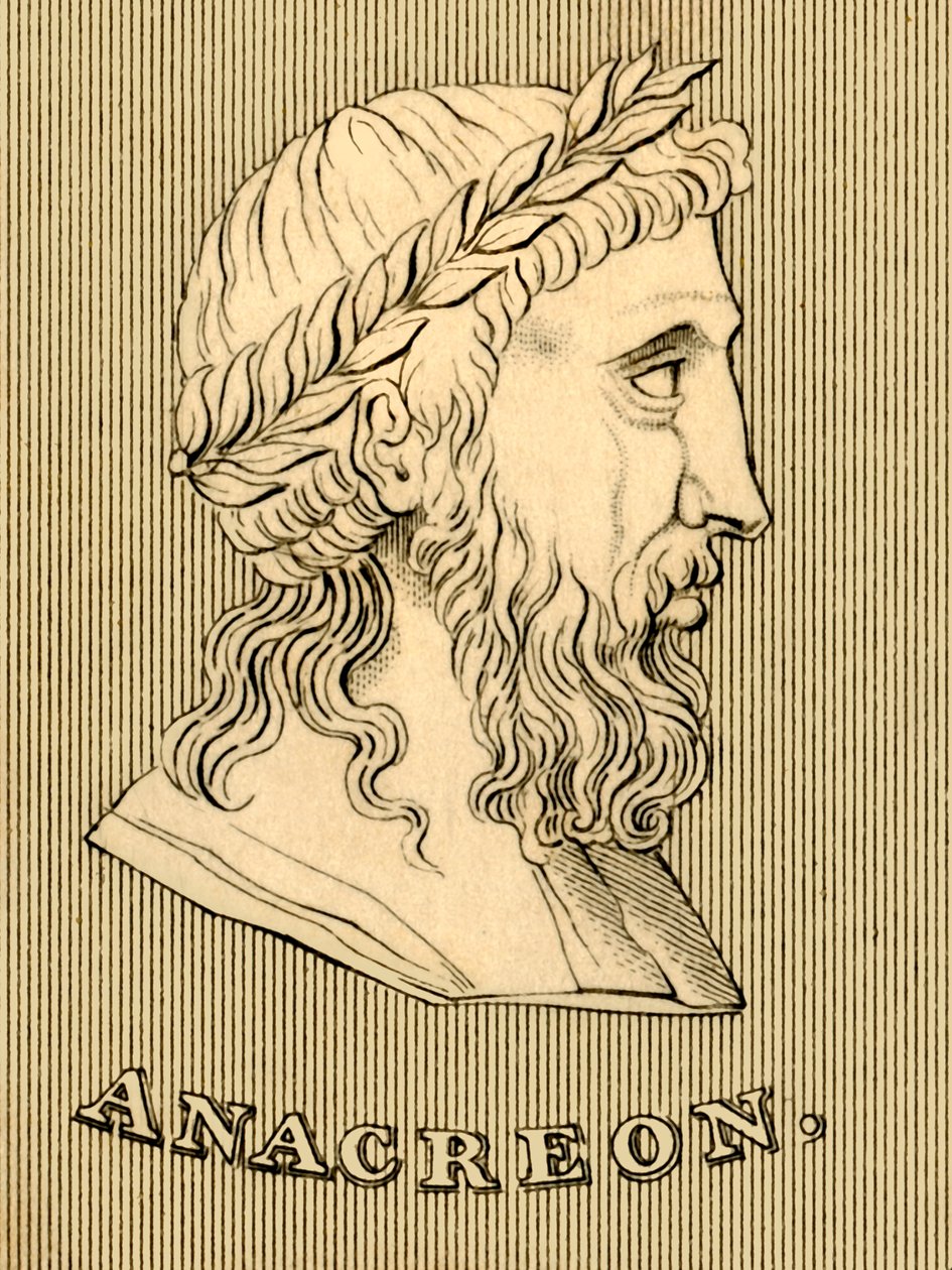Anacreon, c582-485 f.Kr., 1830. av Unbekannt