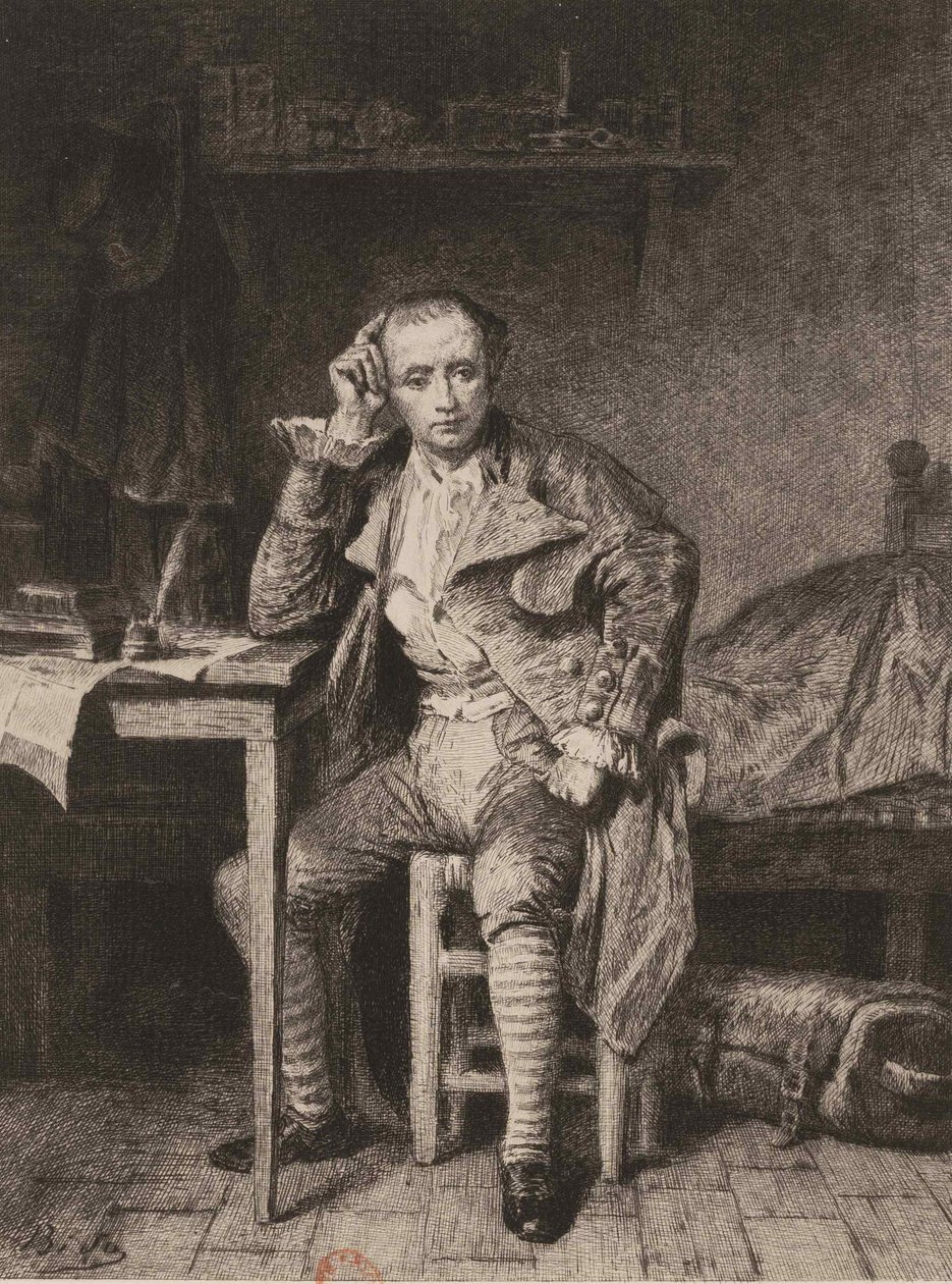 André Chenier ved fengselet Saint-Lazare. av Unbekannt