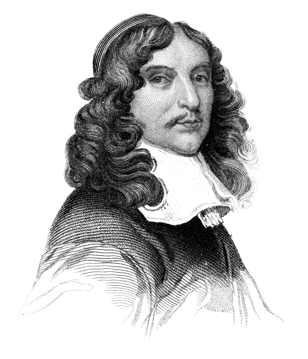 Andrew Marvell , engelsk metafysisk poet fra 1600-tallet, ca 1850 av Unbekannt