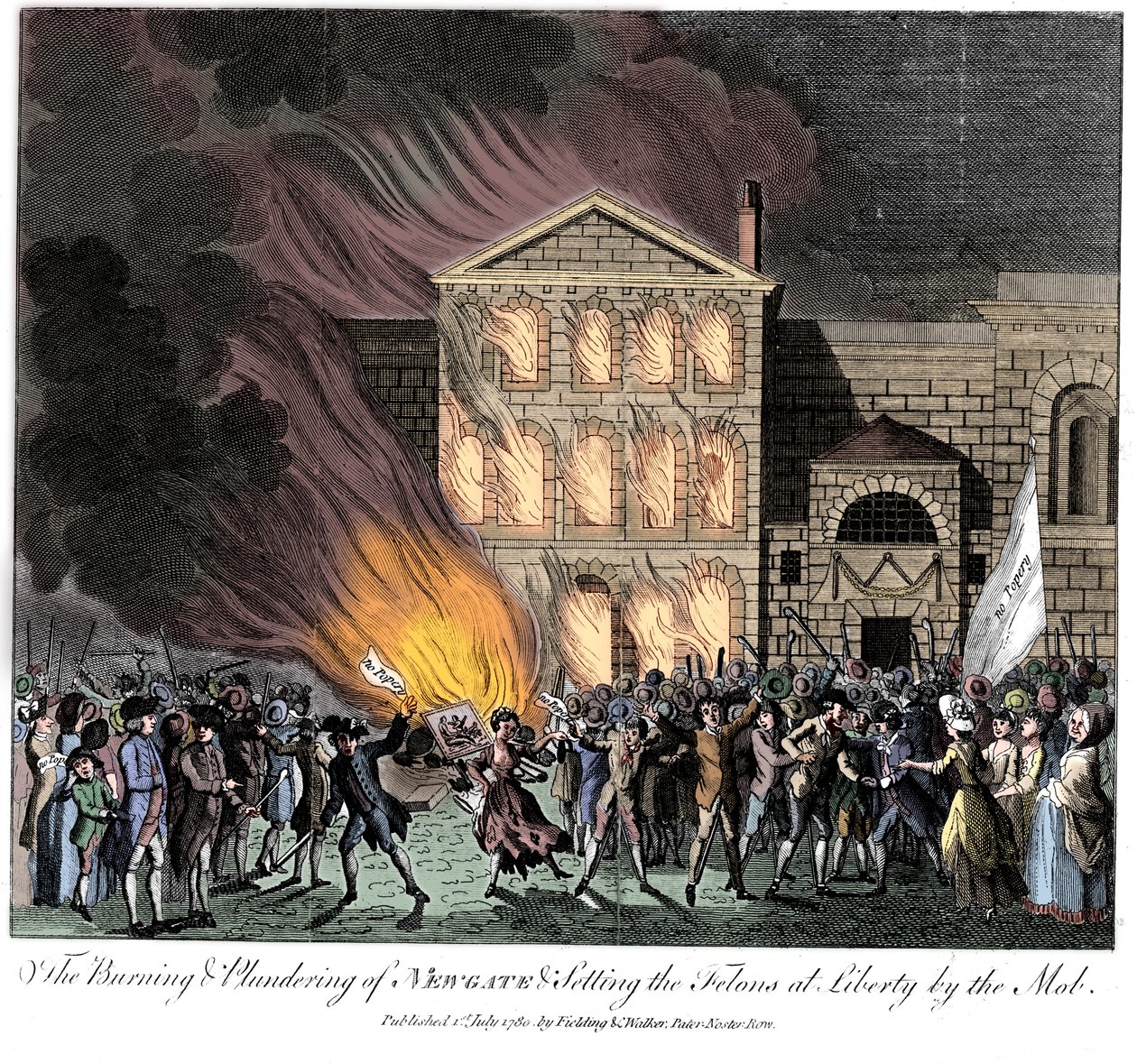 Anti-katolske Gordon-opptøyer, London, 6.–7. juni 1780 av Unbekannt