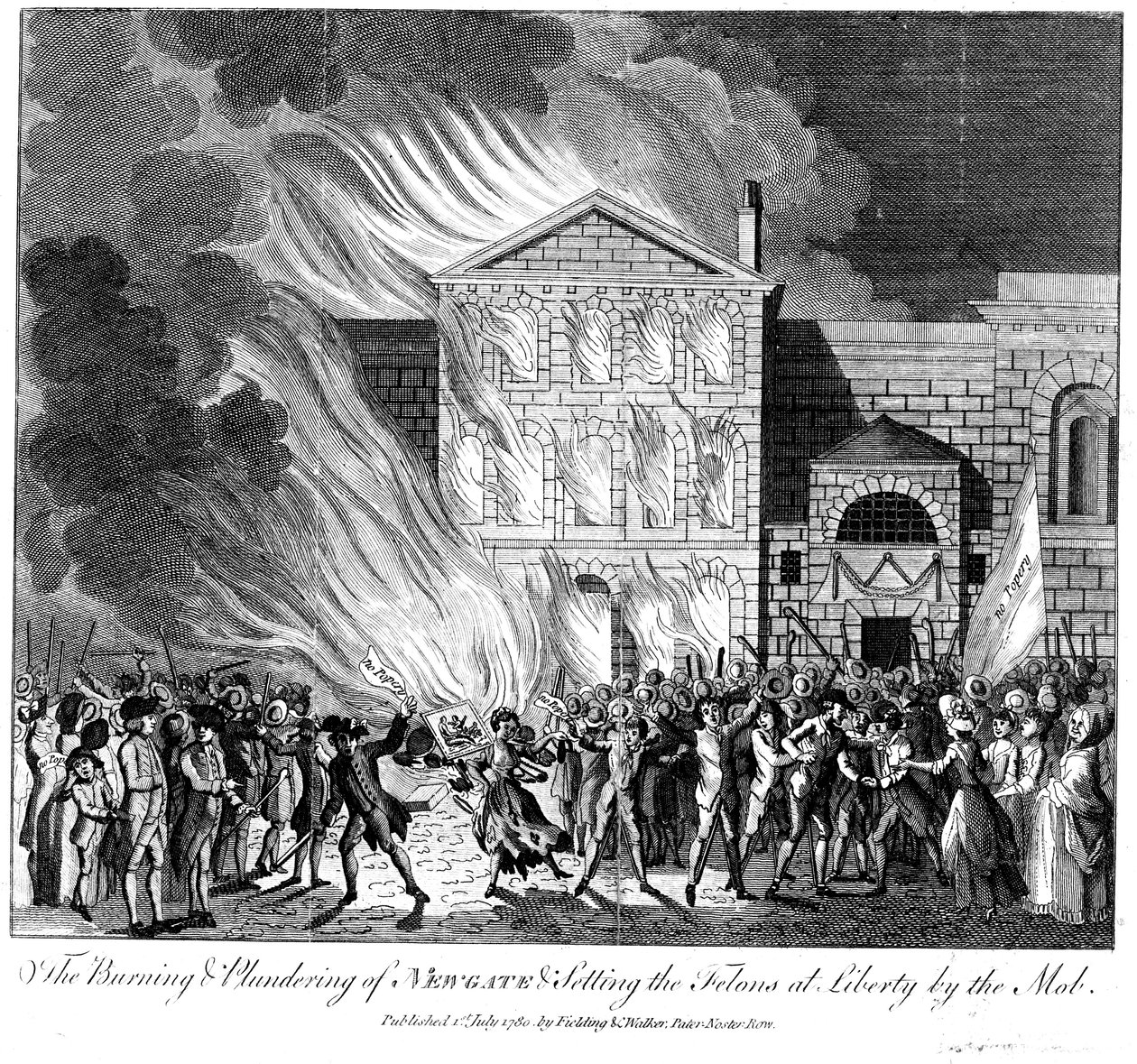 Anti-katolske Gordon-opptøyer, London, 6.–7. juni 1780 av Unbekannt