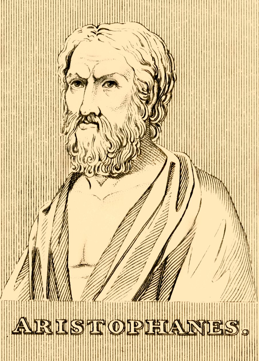 Aristofanes, c460-380 f.Kr., 1830. av Unbekannt