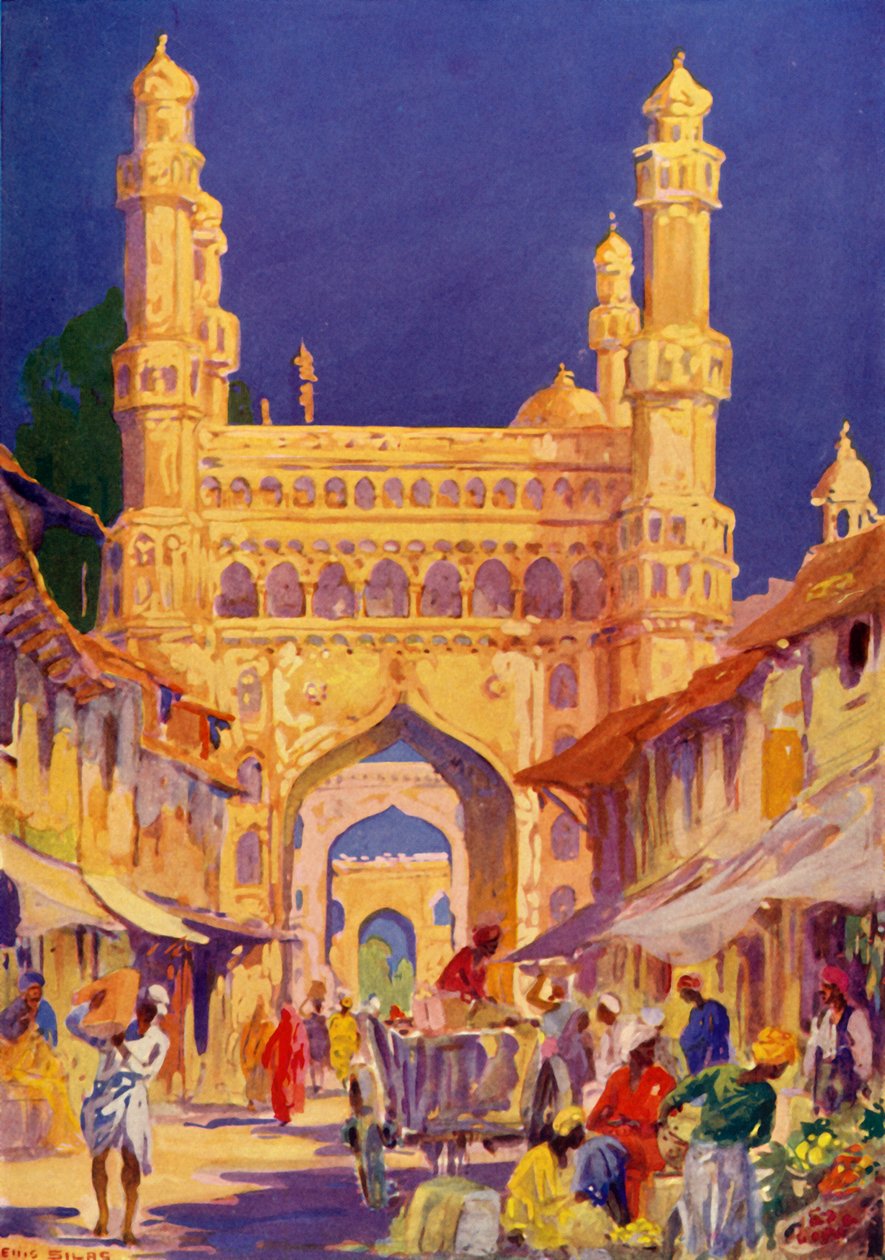 Ved Char Minar i Hyderabad, c1948. av Unbekannt