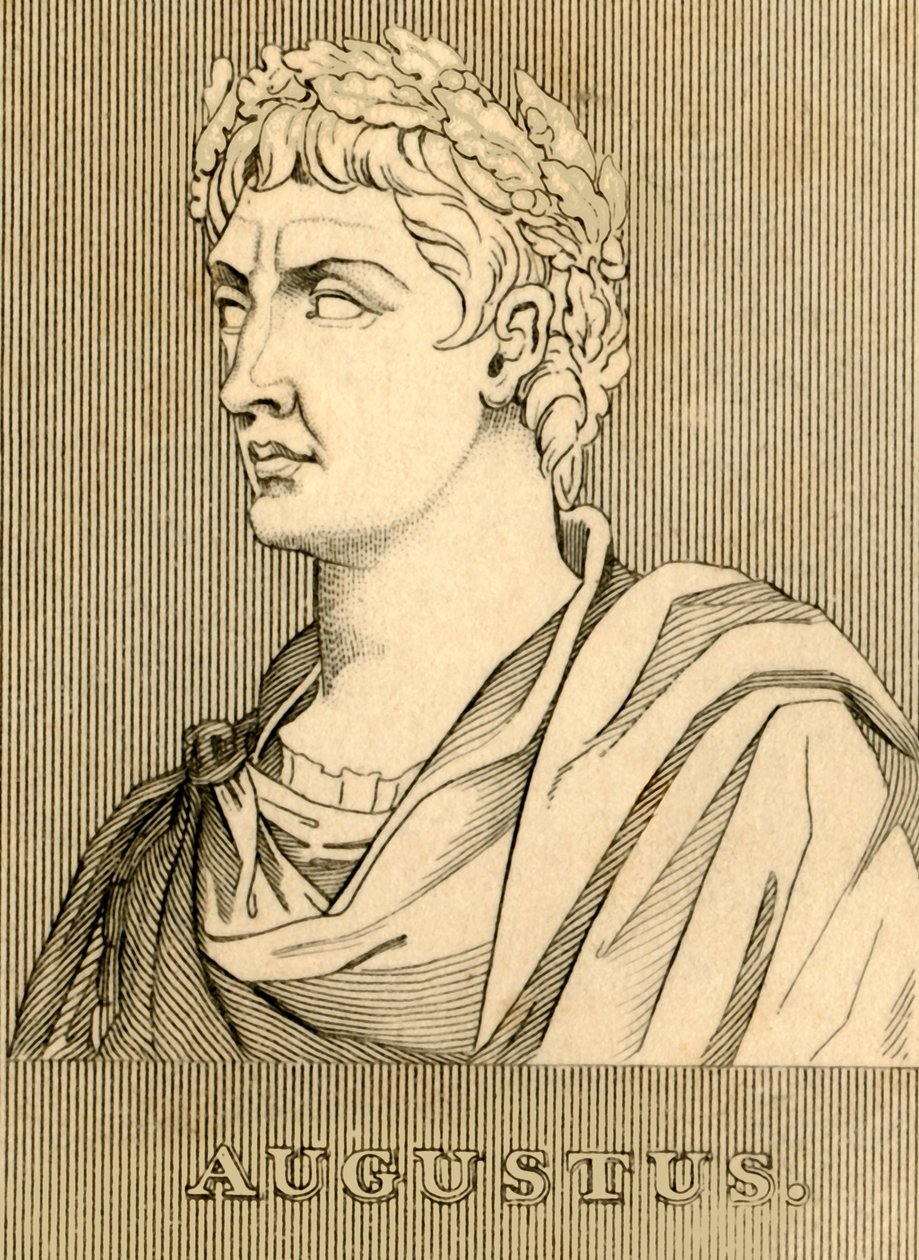 Augustus, 63 f.Kr.-14 e.Kr., 1830. av Unbekannt