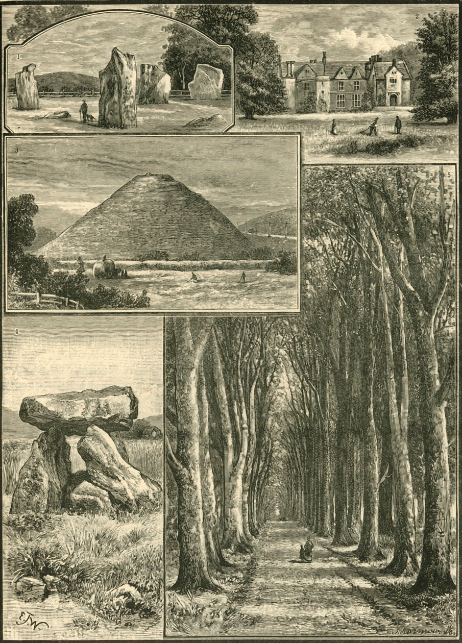 Avebury. Littlecote. Silbury. Devils Den. Grand Avenue., 1898. av Unbekannt