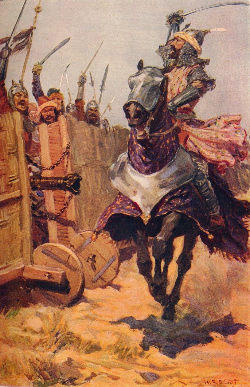 Baber heier på troppene sine, c1526 c1912 av Unbekannt