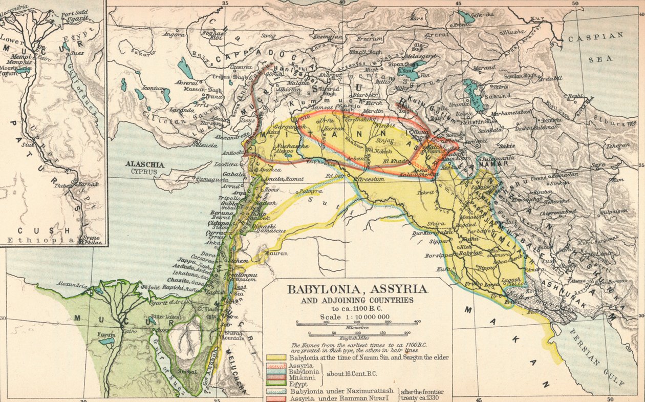 Babylonia, Assyria og tilstøtende land, c1902, 1903 av Unbekannt
