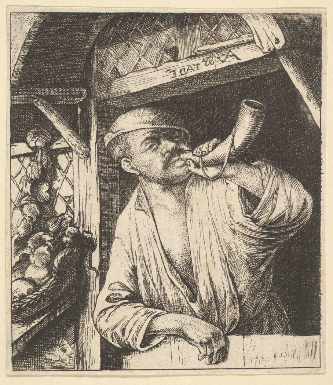 Baker blåsehorn, 1610-85. av Unbekannt