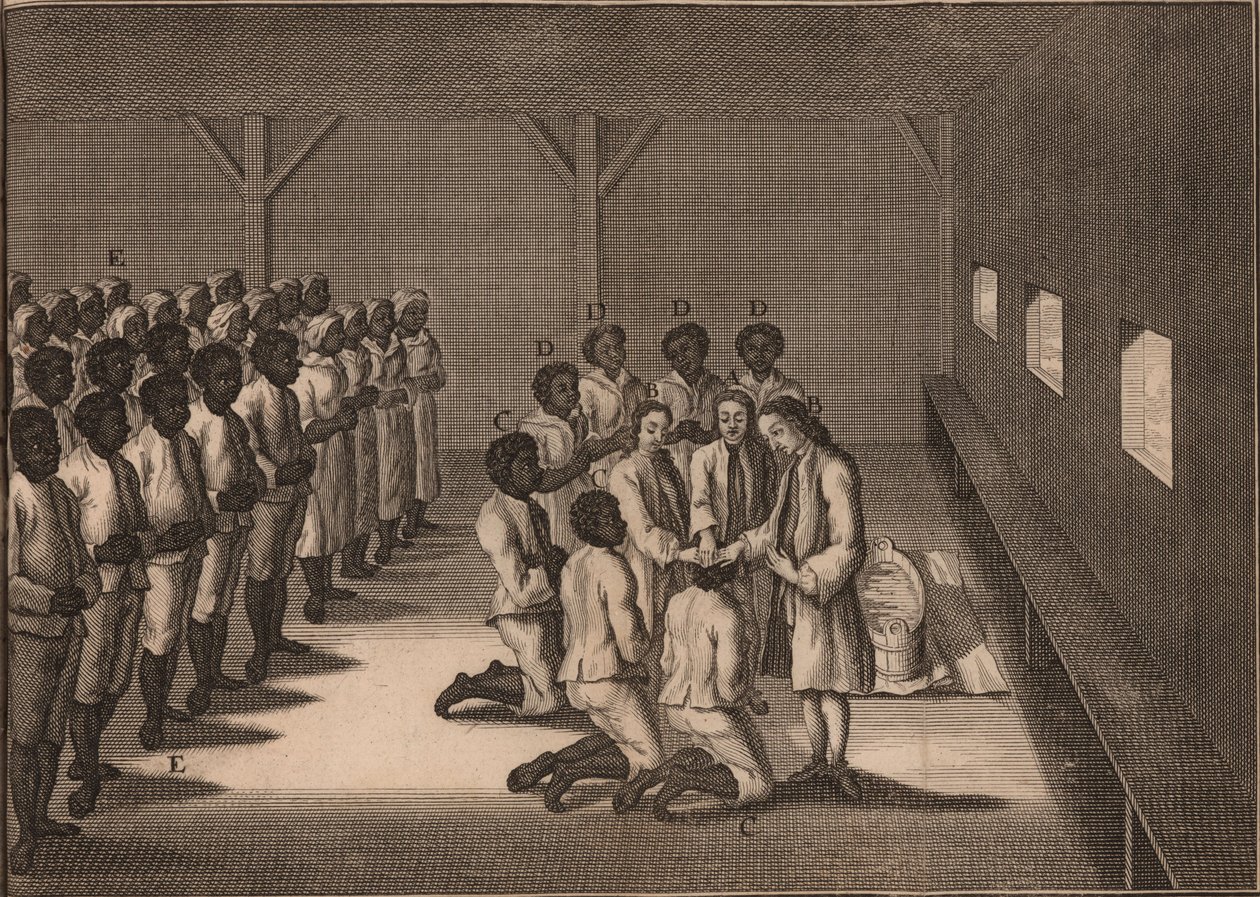 Dåp av svarte slaver, 1757. av Unbekannt