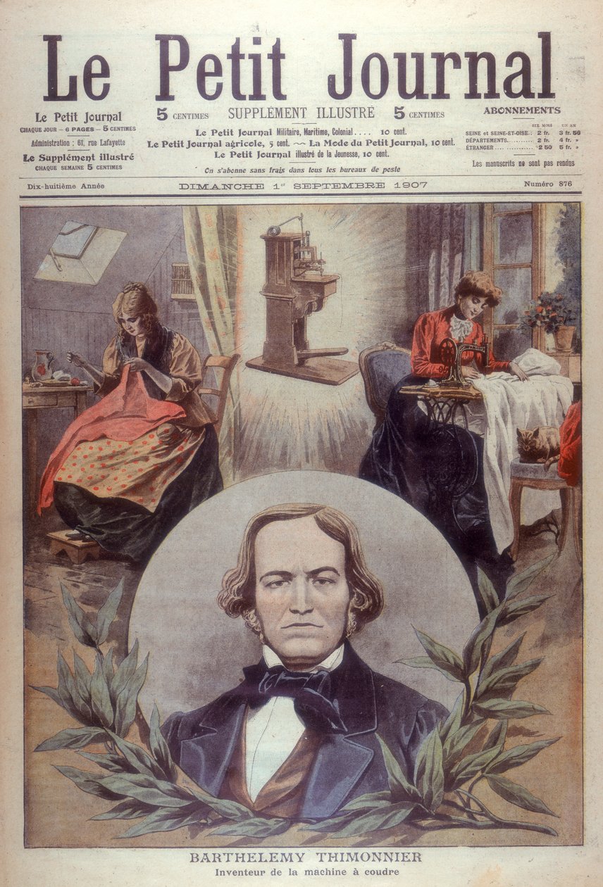 Barthelemy Thimonnier , fransk oppfinner fra 1800-tallet, [1907] av Unbekannt