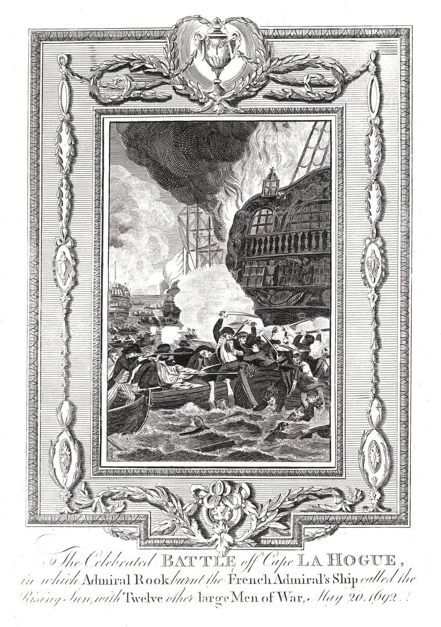 Slaget ved Cape LaHogue, 1692 av Unbekannt