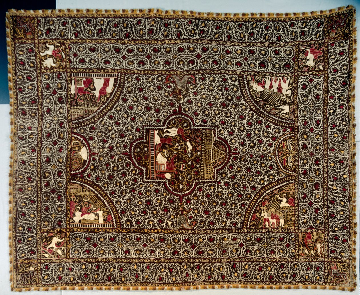 Sengeteppe, 1600-1700-tallet. av Unbekannt