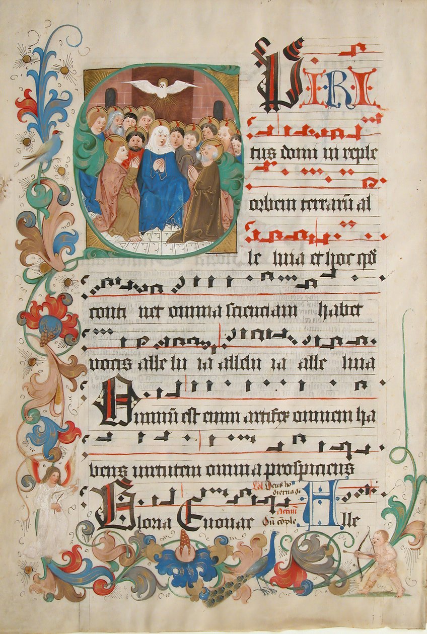 Bifolium fra et gradvis, tysk, sent på 1400-tallet. av Unbekannt