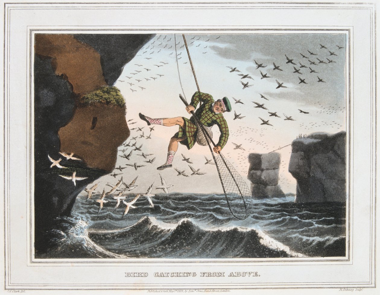 Fuglefangst fra oven, Shetlandsøyene, 1813 av Unbekannt