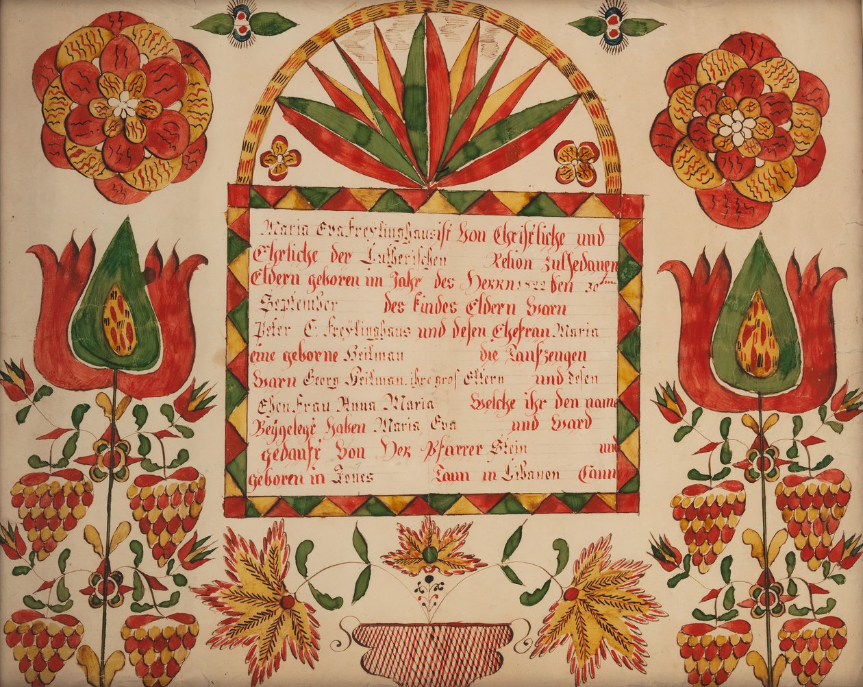 Fødsels- og dåpsattest, 1822. av Unbekannt