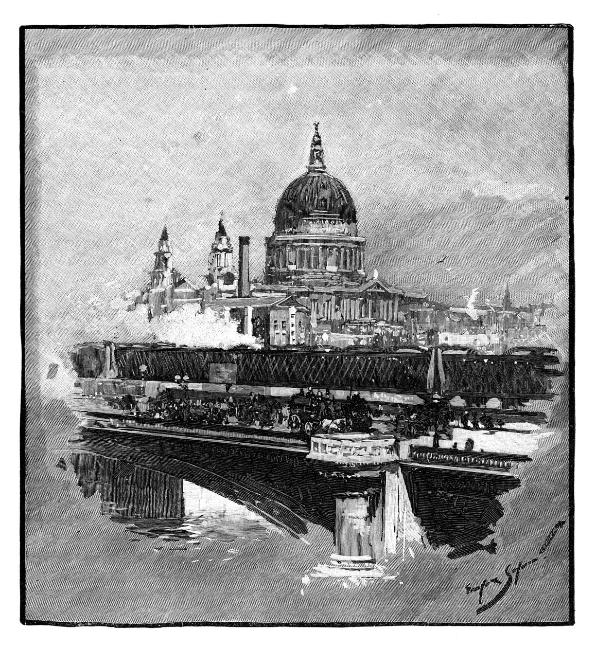 Blackfriars Bridge og St Pauls Cathedral, London av Unbekannt