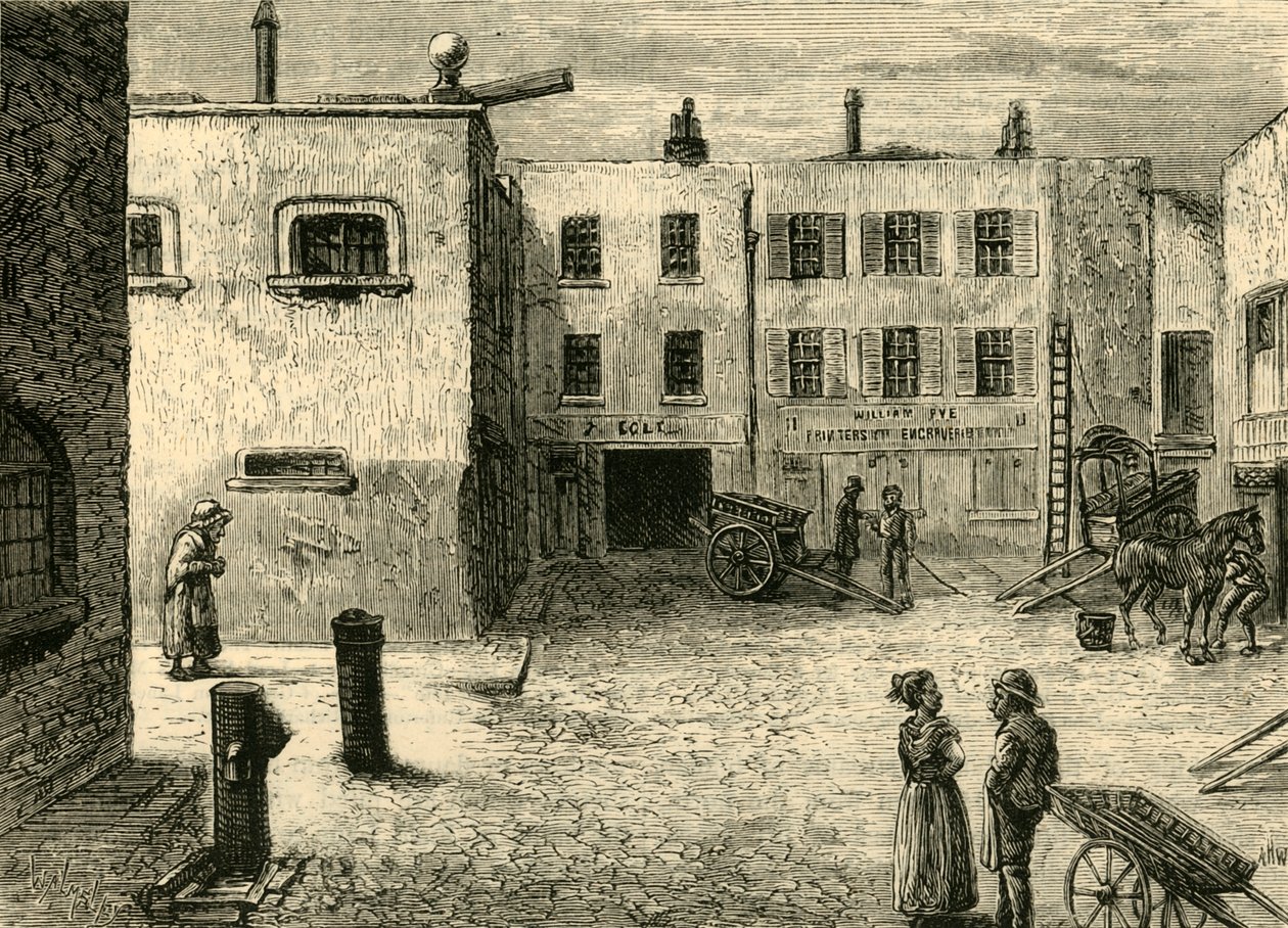 Bleeding Heart Yard, c1872. av Unbekannt
