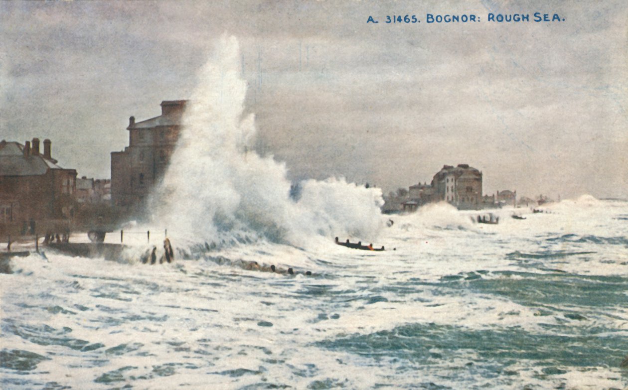 Bognor: Rough Sea, slutten av 1800-begynnelsen av 1900-tallet. av Unbekannt