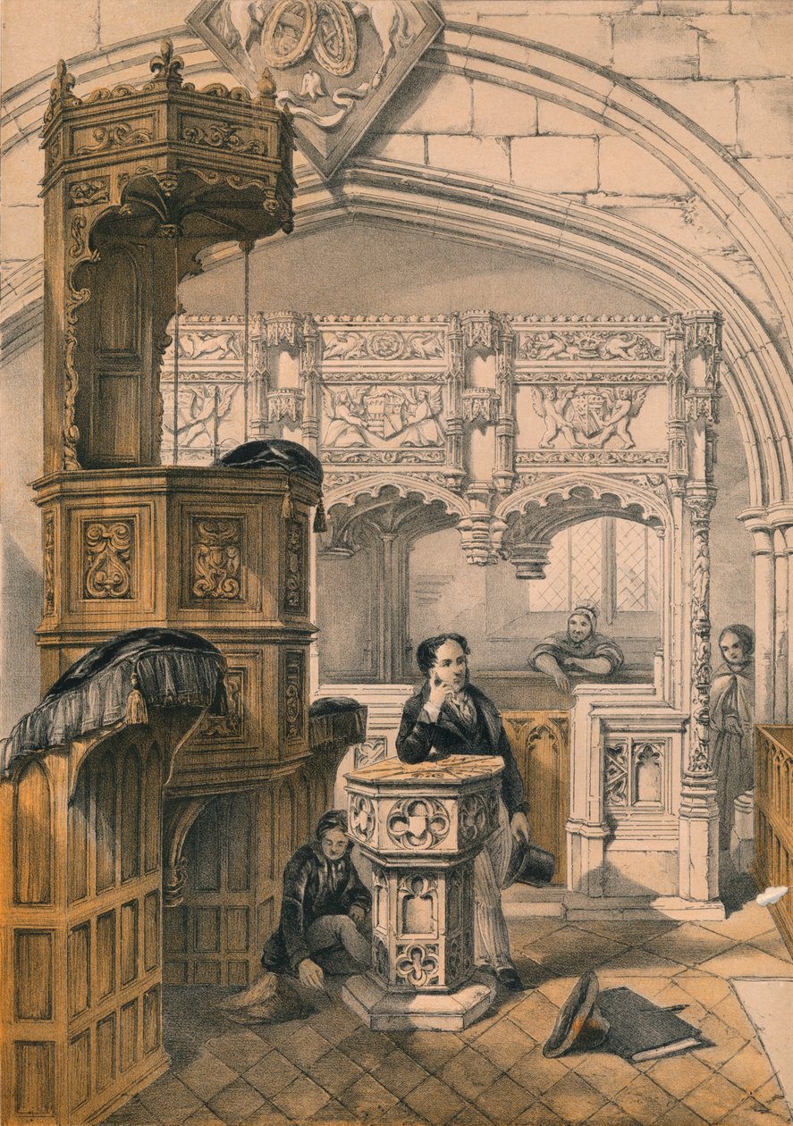 Boxgrove Church, Sussex, 1800-tallet. av Unbekannt
